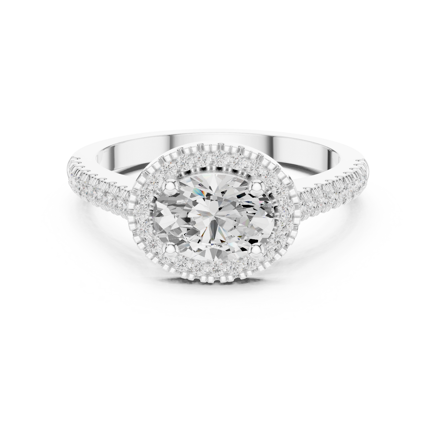 Mixed Shape Lab Grown Diamond Halo Ring