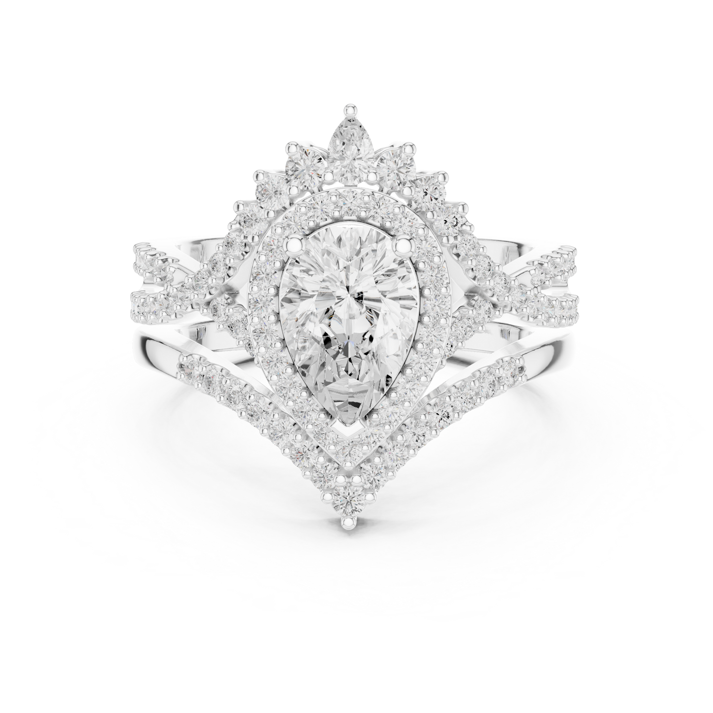Mixed Shape Lab Grown Diamond Halo Ring