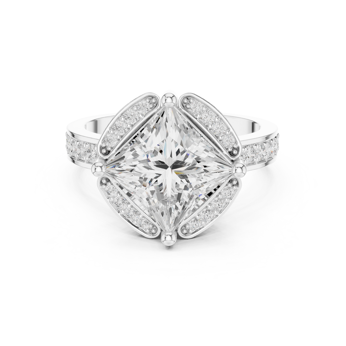 Mixed Shape Lab Grown Diamond Halo Ring