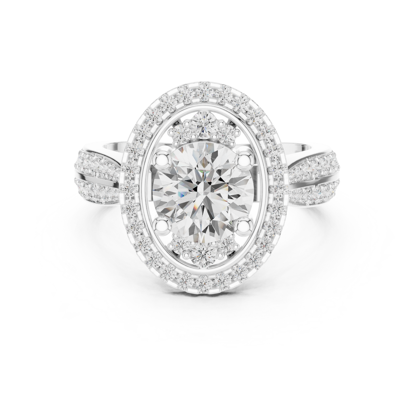 Round Halo Lab Grown Diamond Ring
