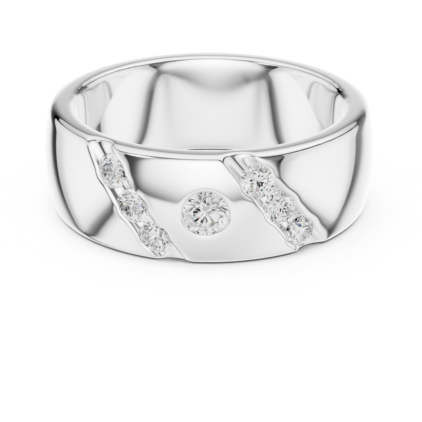 Round Side Stone Lab Grown Diamond Ring