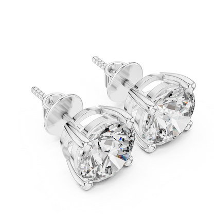 1 CT Each Round Lab Diamond Stud Earrings – 2 CT Total | 18K Gold | IGI Certified