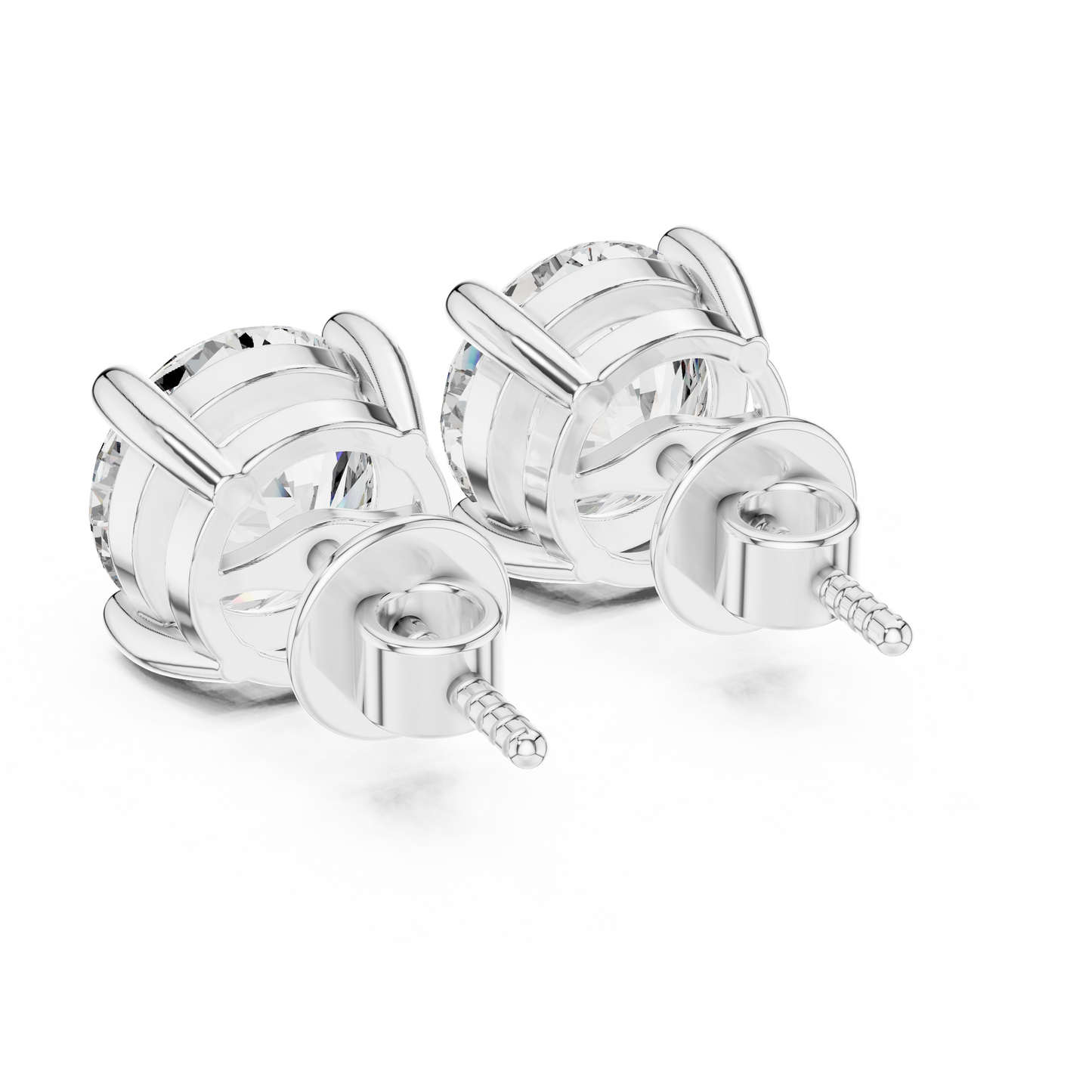 1 CT Each Round Lab Diamond Stud Earrings – 2 CT Total | 18K Gold | IGI Certified