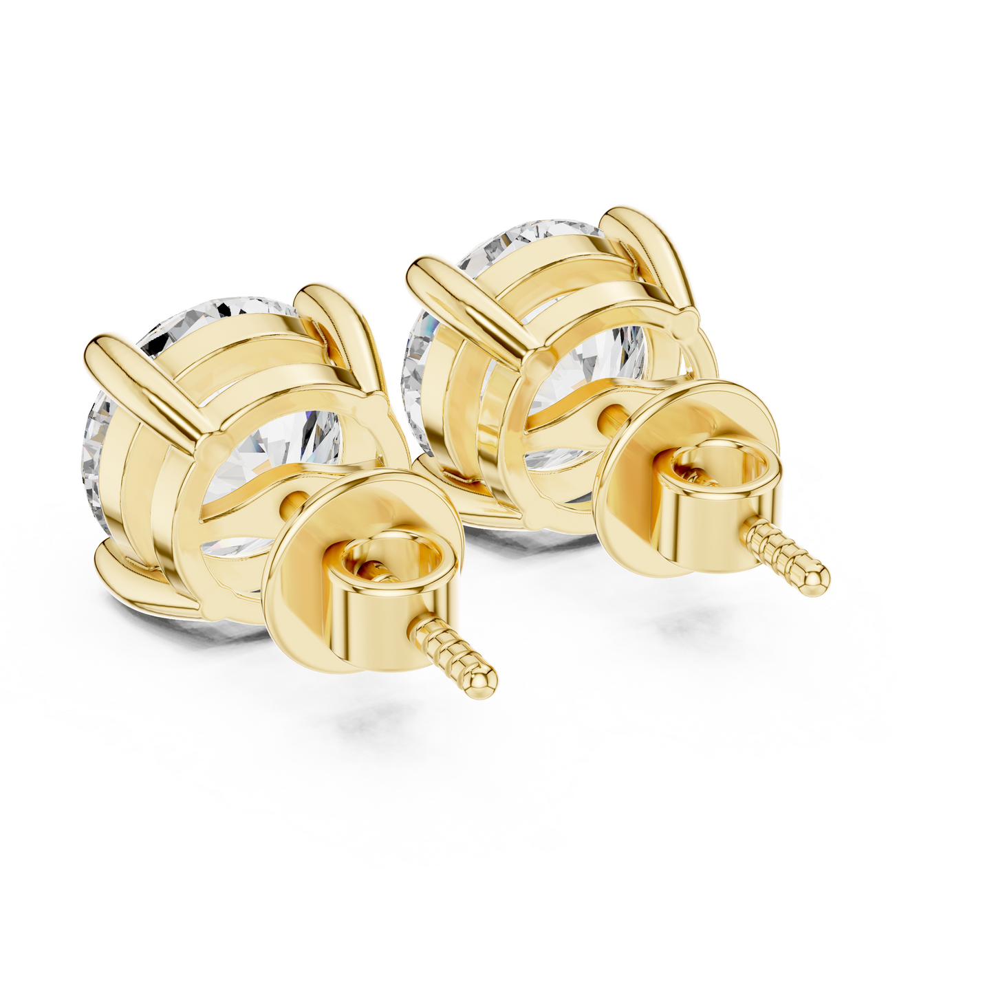 1 CT Each Round Lab Diamond Stud Earrings – 2 CT Total | 18K Gold | IGI Certified