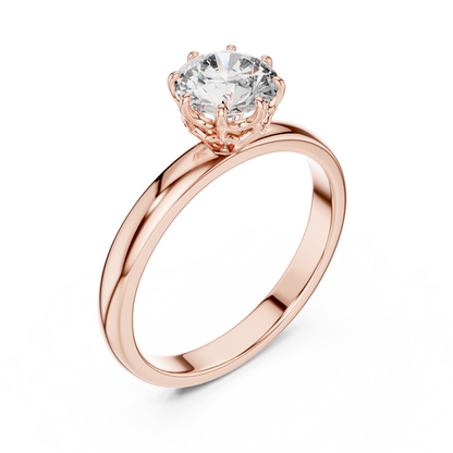 1.0CT Round Cut Lab Diamond Solitaire Ring | 14K Gold | IGI Certified