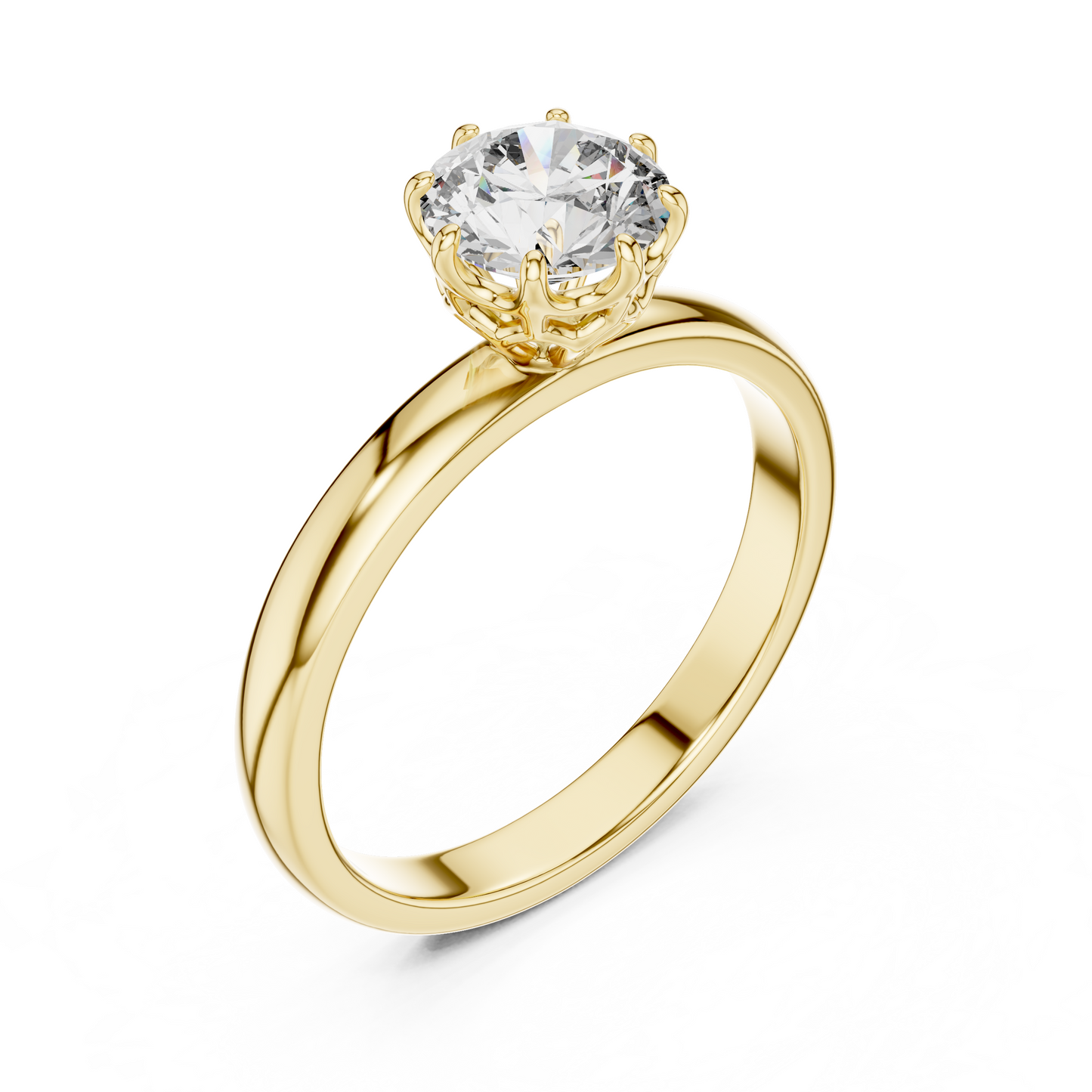 1.0CT Round Cut Lab Diamond Solitaire Ring | 14K Gold | IGI Certified