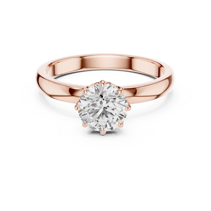 1.0CT Round Cut Lab Diamond Solitaire Ring | 14K Gold | IGI Certified