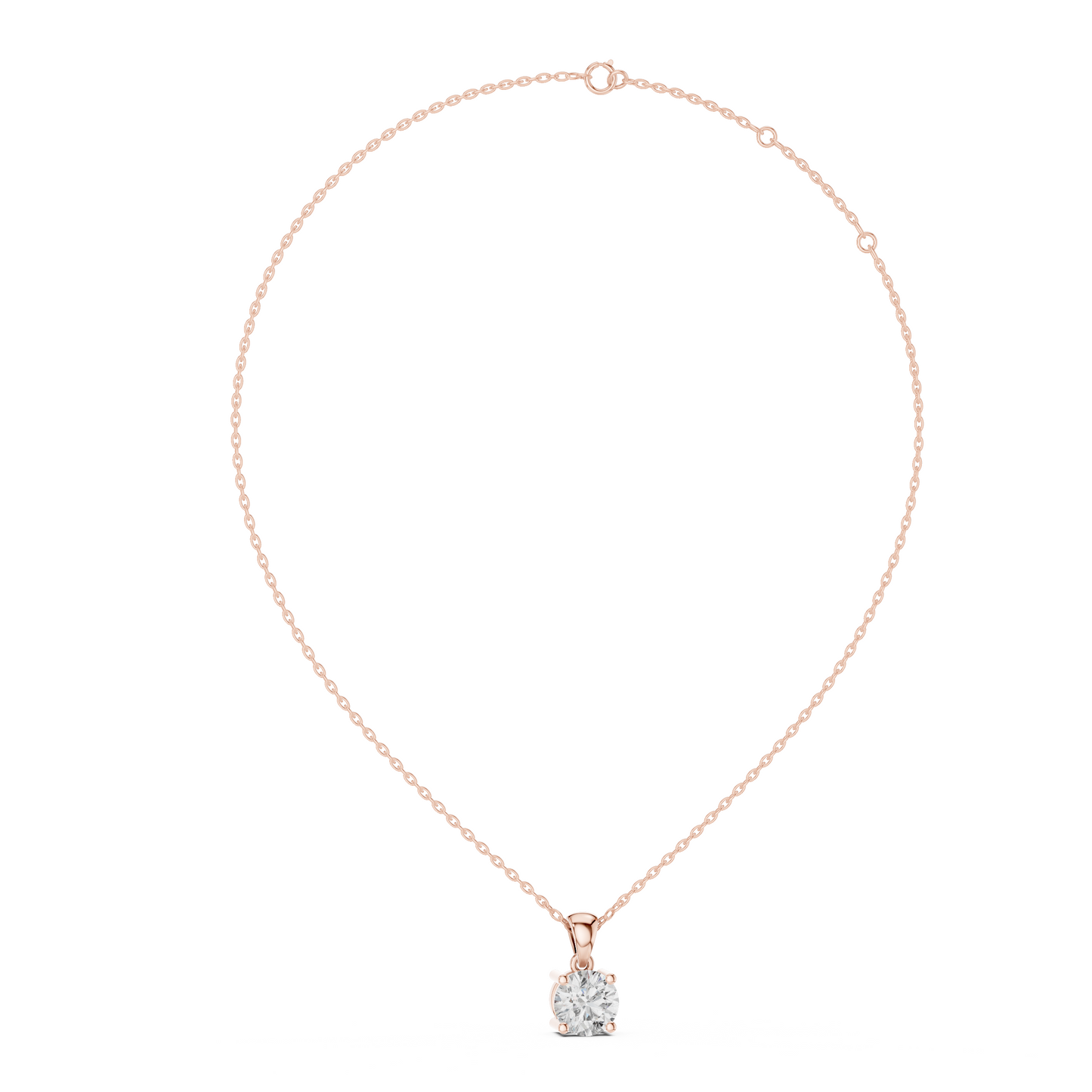 2.0CT Round Cut Lab Diamond Pendant | 18K Gold | IGI Certified