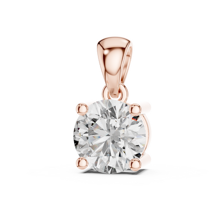 2.0CT Round Cut Lab Diamond Pendant | 18K Gold | IGI Certified