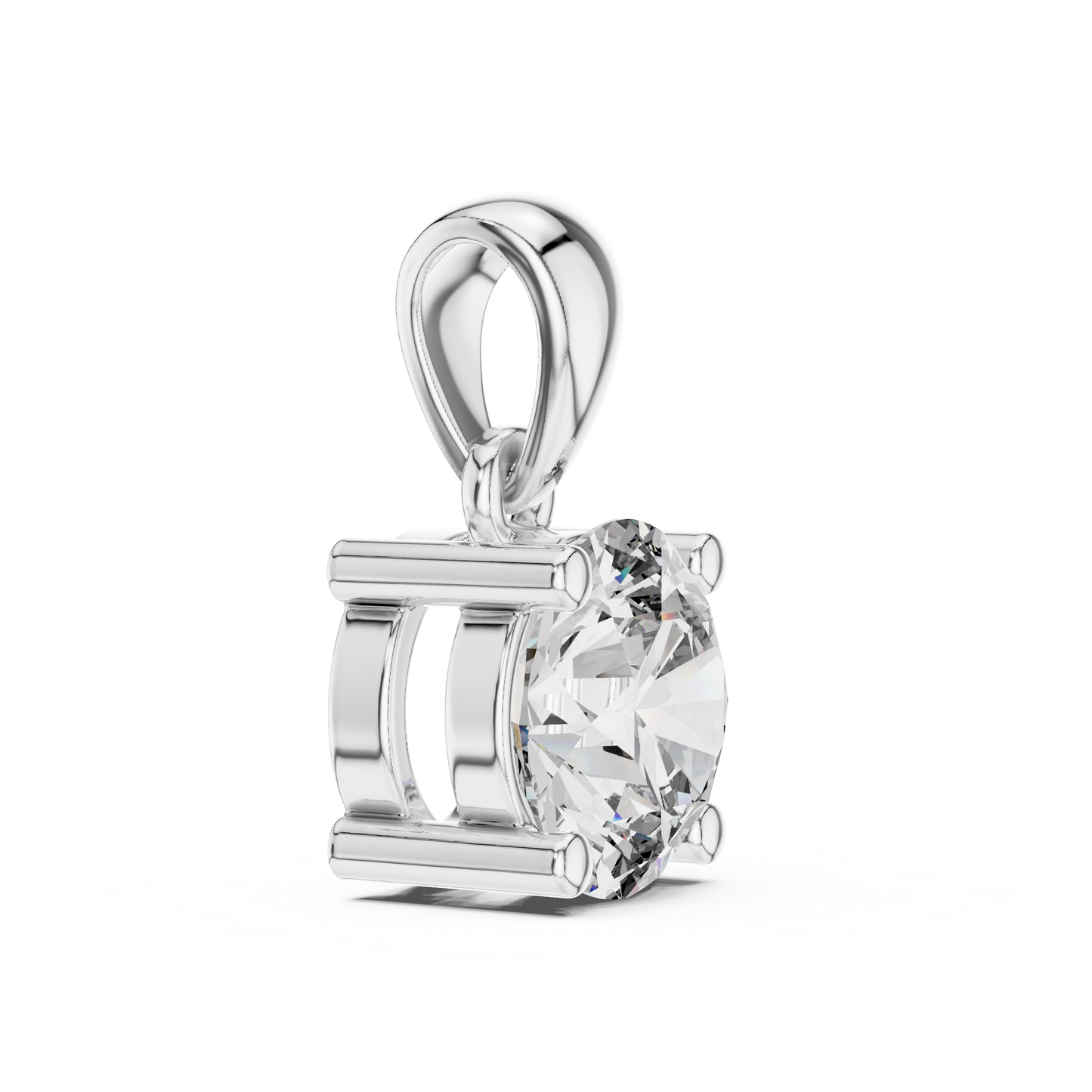 2.0CT Round Cut Lab Diamond Pendant | 18K Gold | IGI Certified