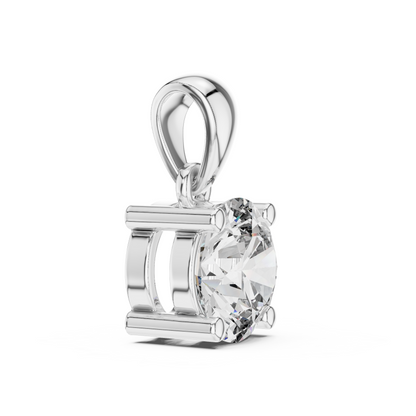 2.0CT Round Cut Lab Diamond Pendant | 18K Gold | IGI Certified