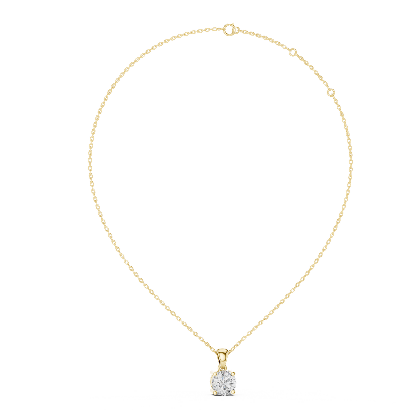 2.0CT Round Cut Lab Diamond Pendant | 18K Gold | IGI Certified