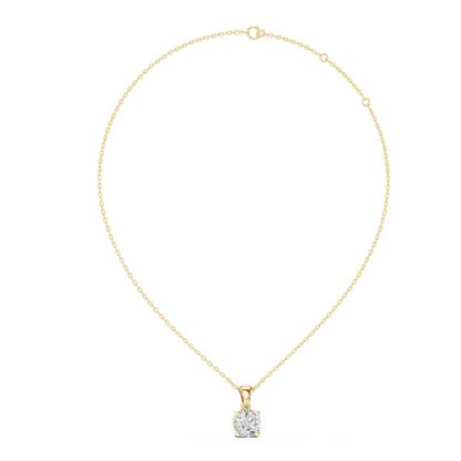 2.0CT Round Cut Lab Diamond Pendant | 18K Gold | IGI Certified