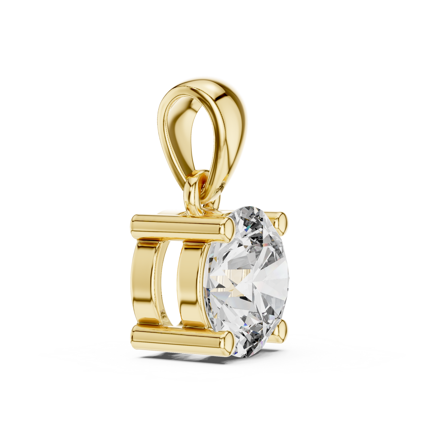 2.0CT Round Cut Lab Diamond Pendant | 18K Gold | IGI Certified