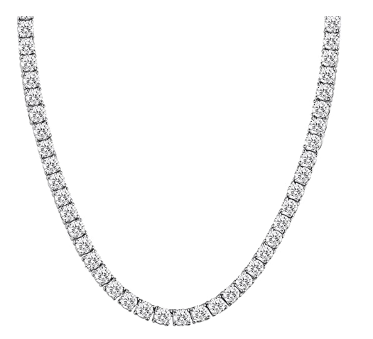 Tennis Necklace 10.00CT Round Cut Lab Diamond | 18K Gold | IGI Certified