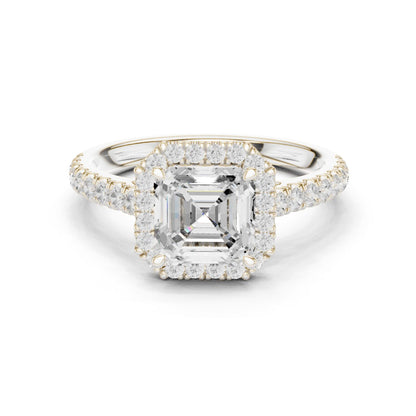 Asscher Lab Grown Diamond Halo Engagement Ring