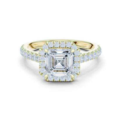 Asscher Lab Grown Diamond Halo Engagement Ring