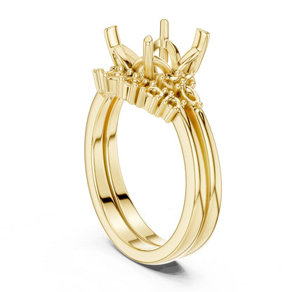 Asscher Lab Grown Diamond Side-Stone Engagement Ring