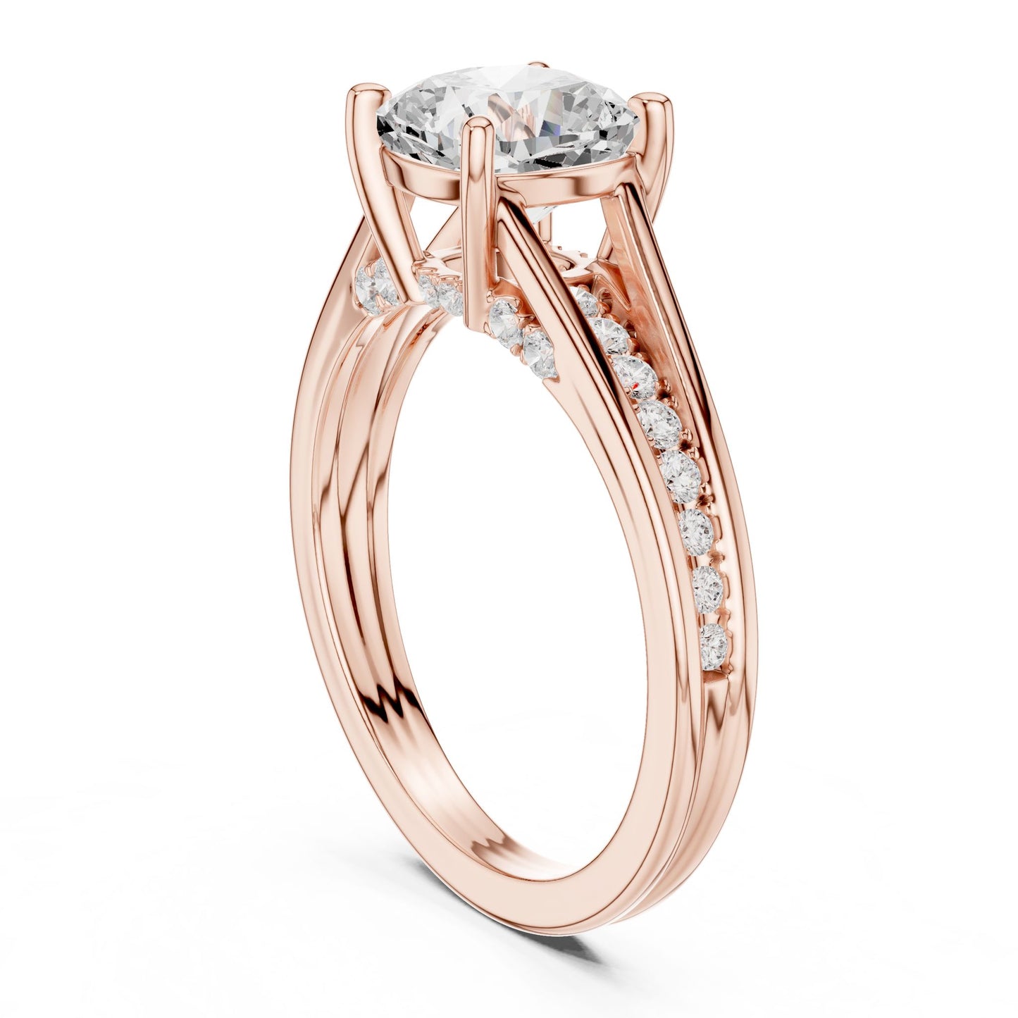 Cushion Lab Grown Diamond Cathedral Engagement Ring