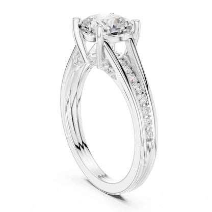 Cushion Lab Grown Diamond Cathedral Engagement Ring