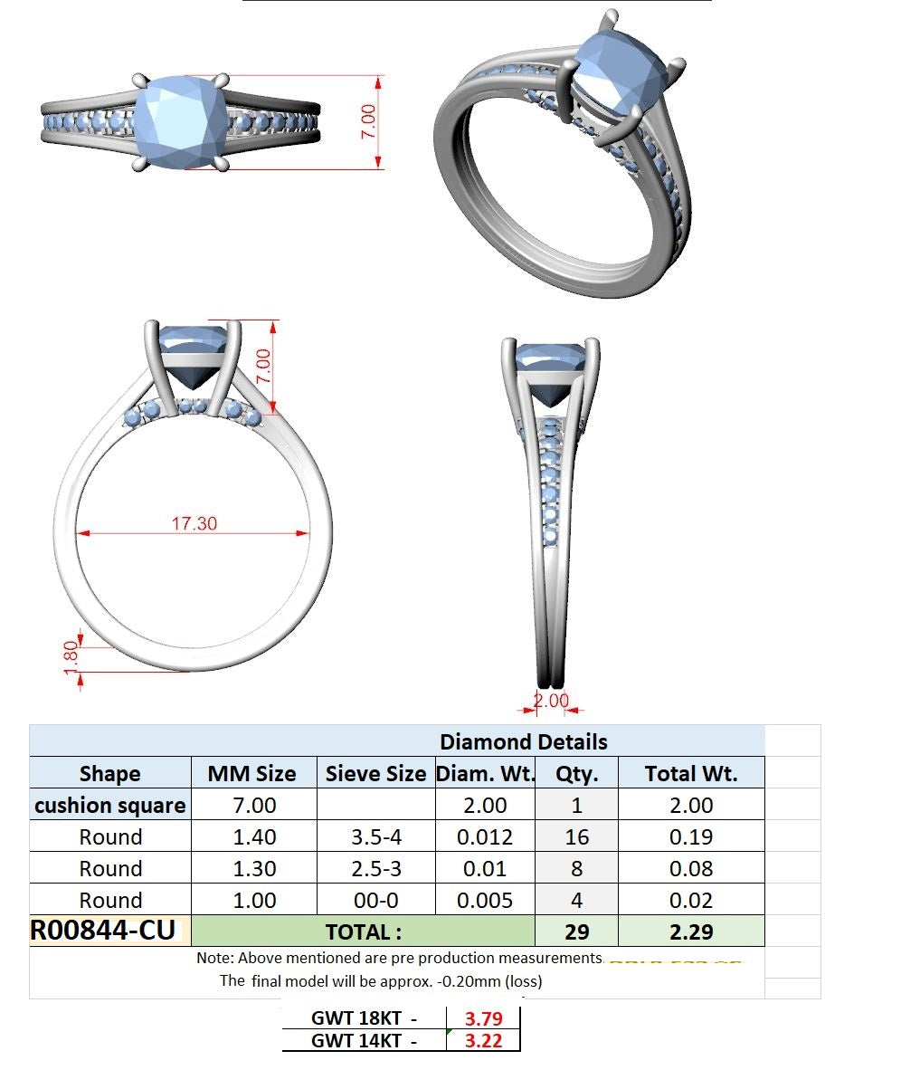 Cushion Lab Grown Diamond Cathedral Engagement Ring