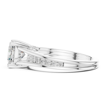 Cushion Lab Grown Diamond Cathedral Engagement Ring