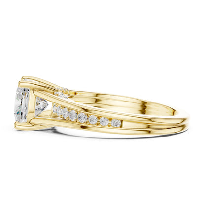 Cushion Lab Grown Diamond Cathedral Engagement Ring