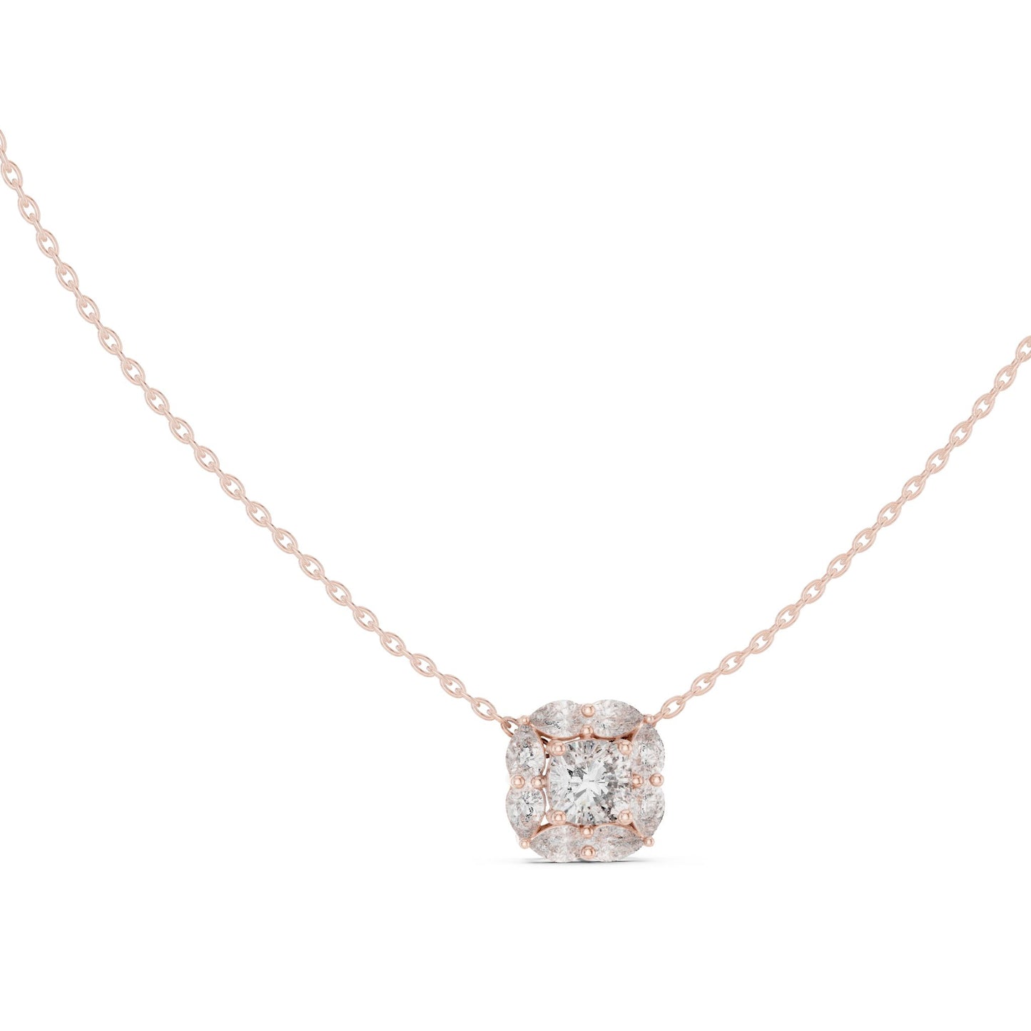 Cushion Lab Grown Diamond Halo Pendant