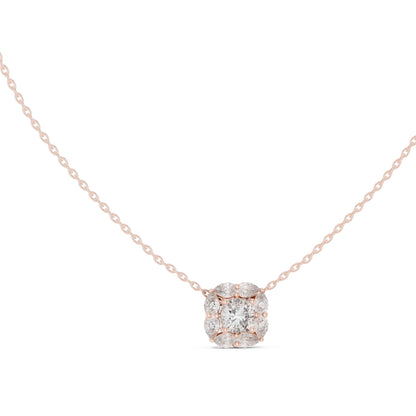 Cushion Lab Grown Diamond Halo Pendant