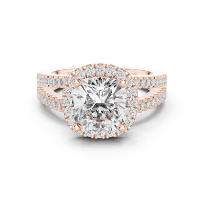 Cushion Lab Grown Diamond Halo Engagement Ring