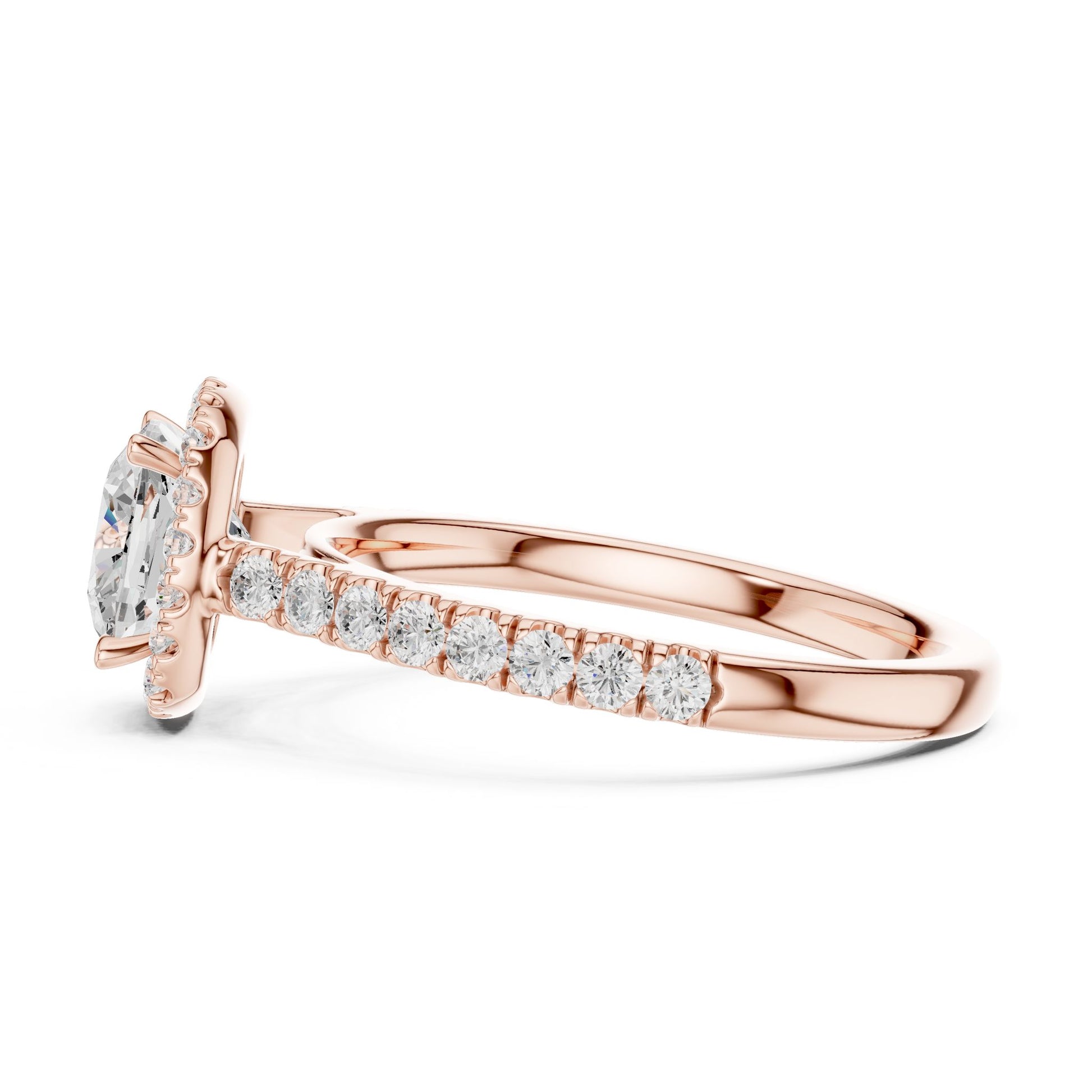 Cushion Lab Grown Diamond Halo Engagement Ring