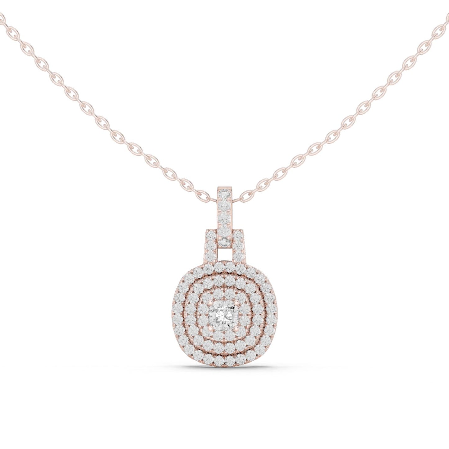 Cushion Lab Grown Diamond Halo Pendant
