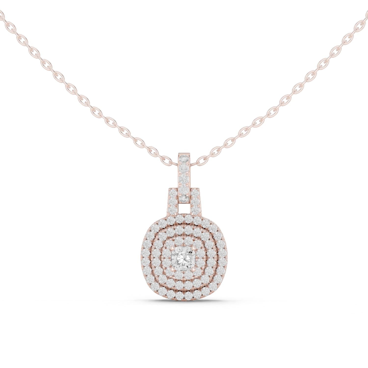 Cushion Lab Grown Diamond Halo Pendant