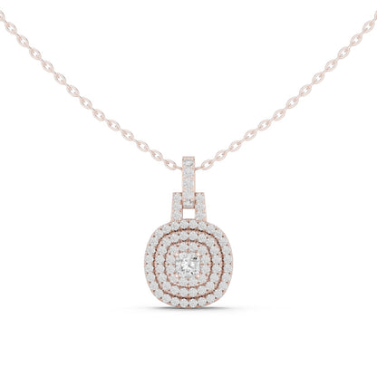 Cushion Lab Grown Diamond Halo Pendant