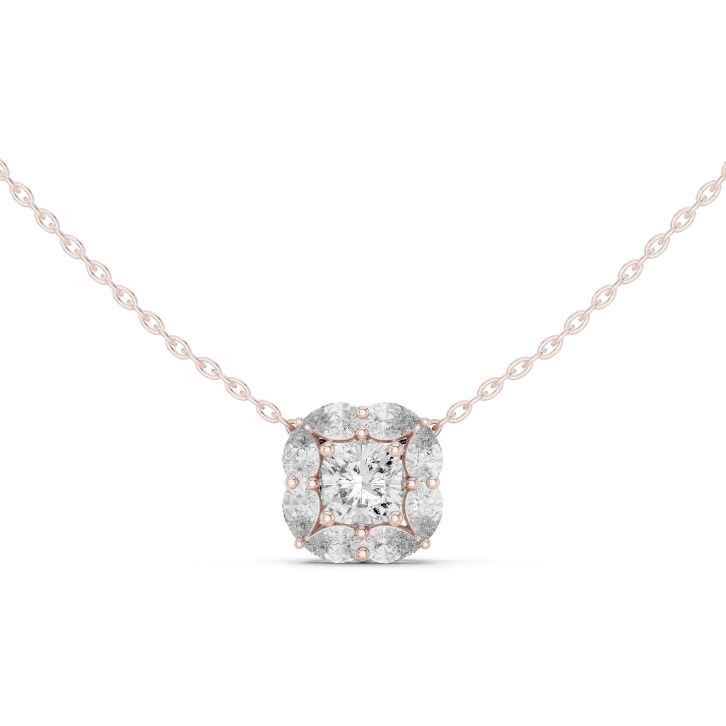 Cushion Lab Grown Diamond Halo Pendant