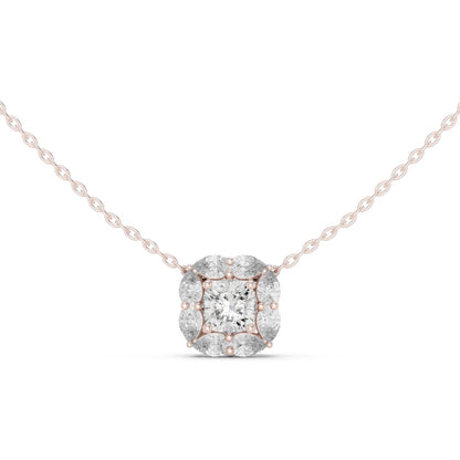 Cushion Lab Grown Diamond Halo Pendant