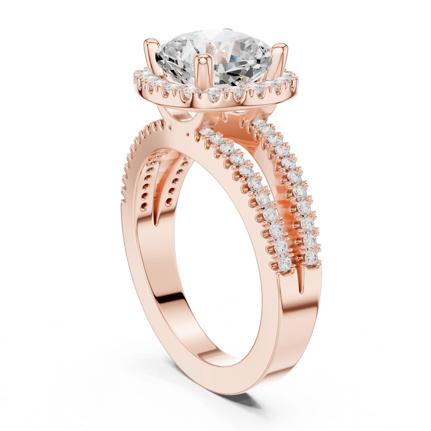 Cushion Lab Grown Diamond Halo Engagement Ring
