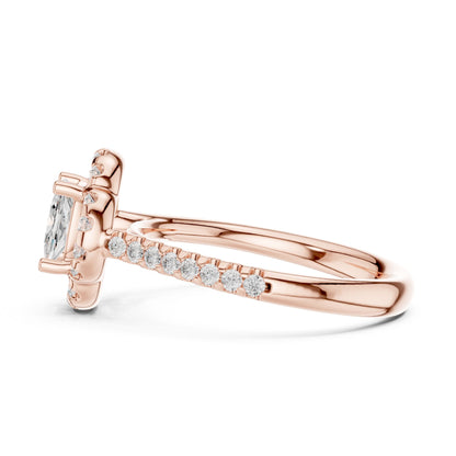 Cushion Lab Grown Diamond Halo Engagement Ring