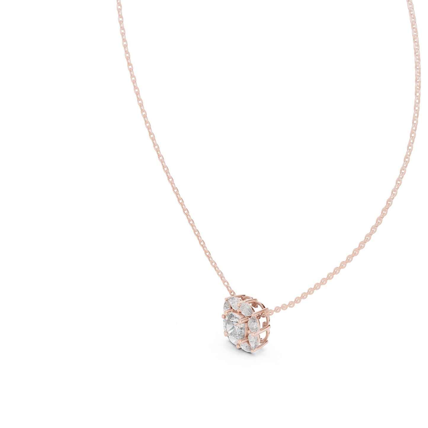 Cushion Lab Grown Diamond Halo Pendant