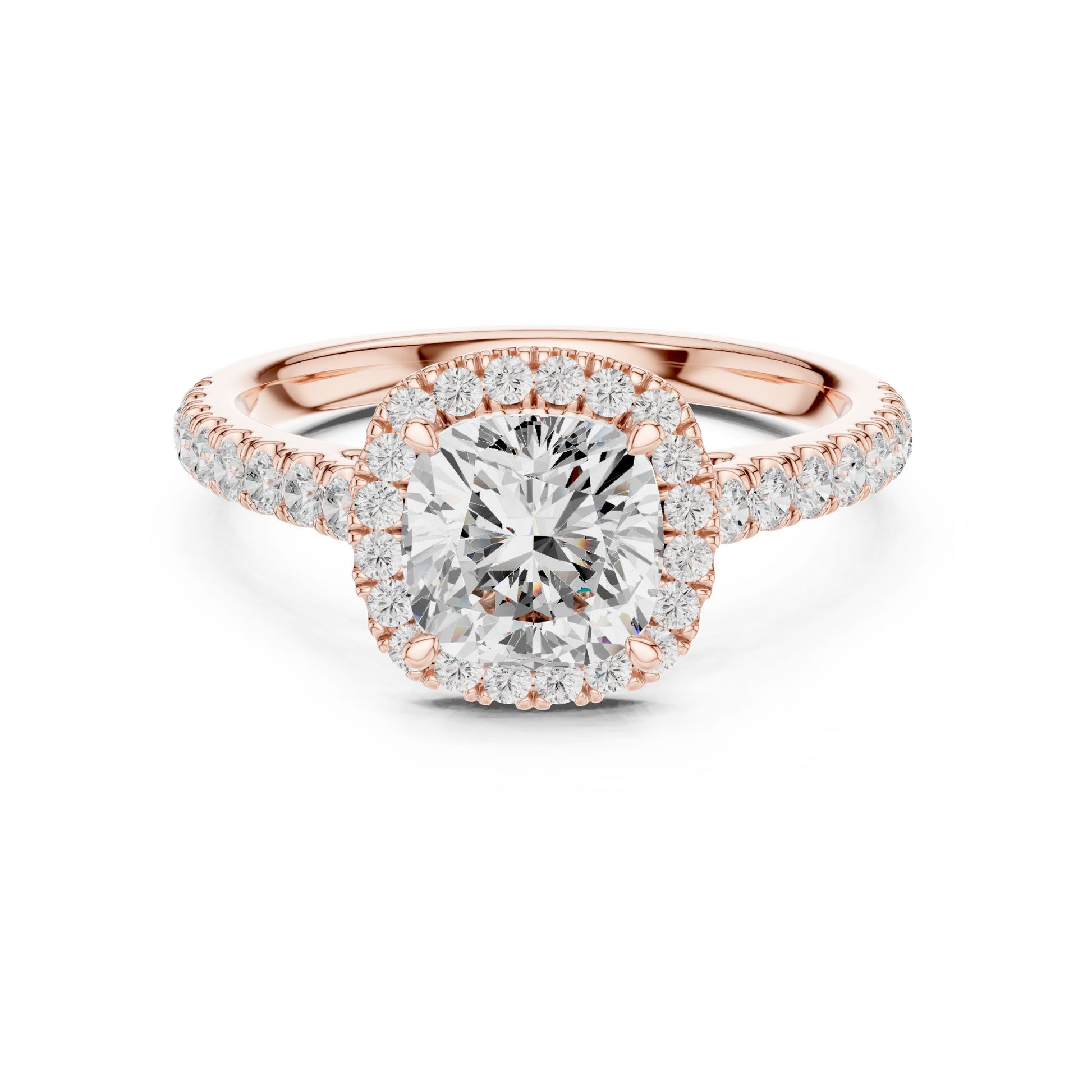 Cushion Lab Grown Diamond Halo Engagement Ring