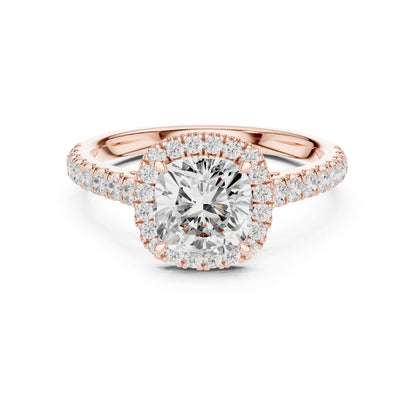 Cushion Lab Grown Diamond Halo Engagement Ring
