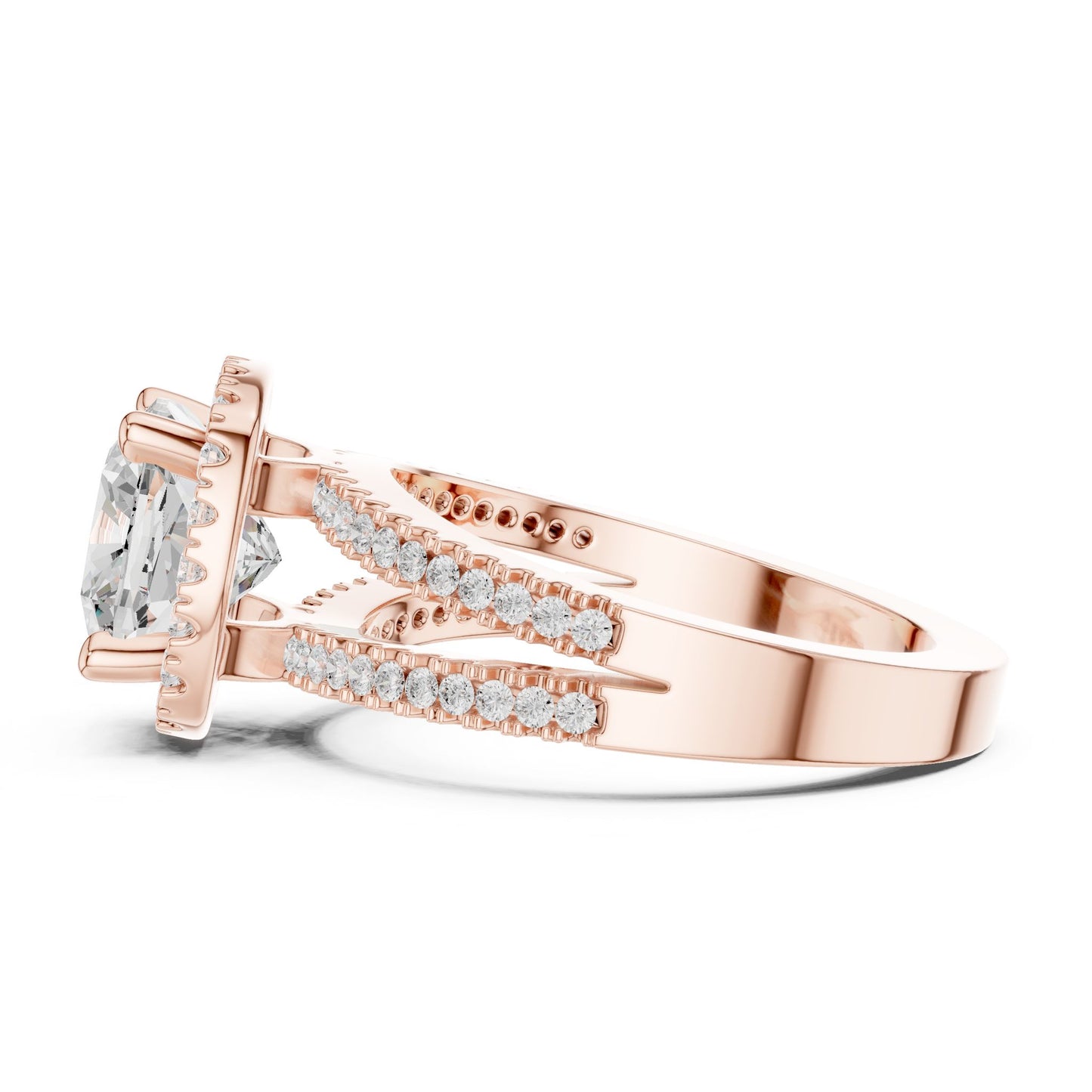 Cushion Lab Grown Diamond Halo Engagement Ring