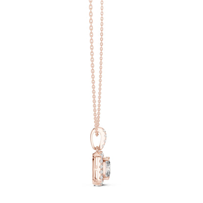 Cushion Lab Grown Diamond Halo Pendant