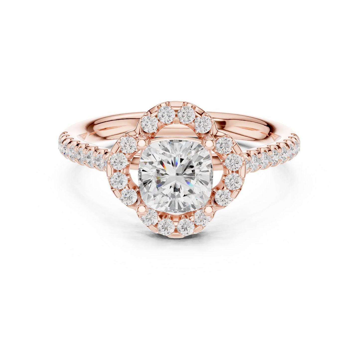 Cushion Lab Grown Diamond Halo Engagement Ring