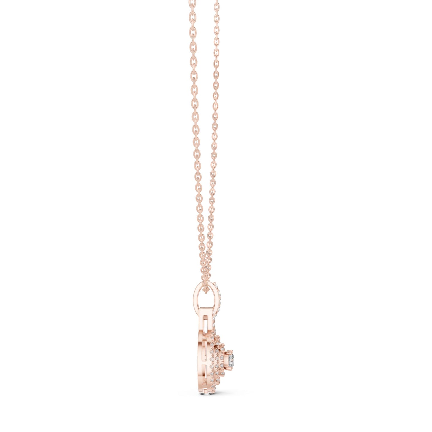 Cushion Lab Grown Diamond Halo Pendant
