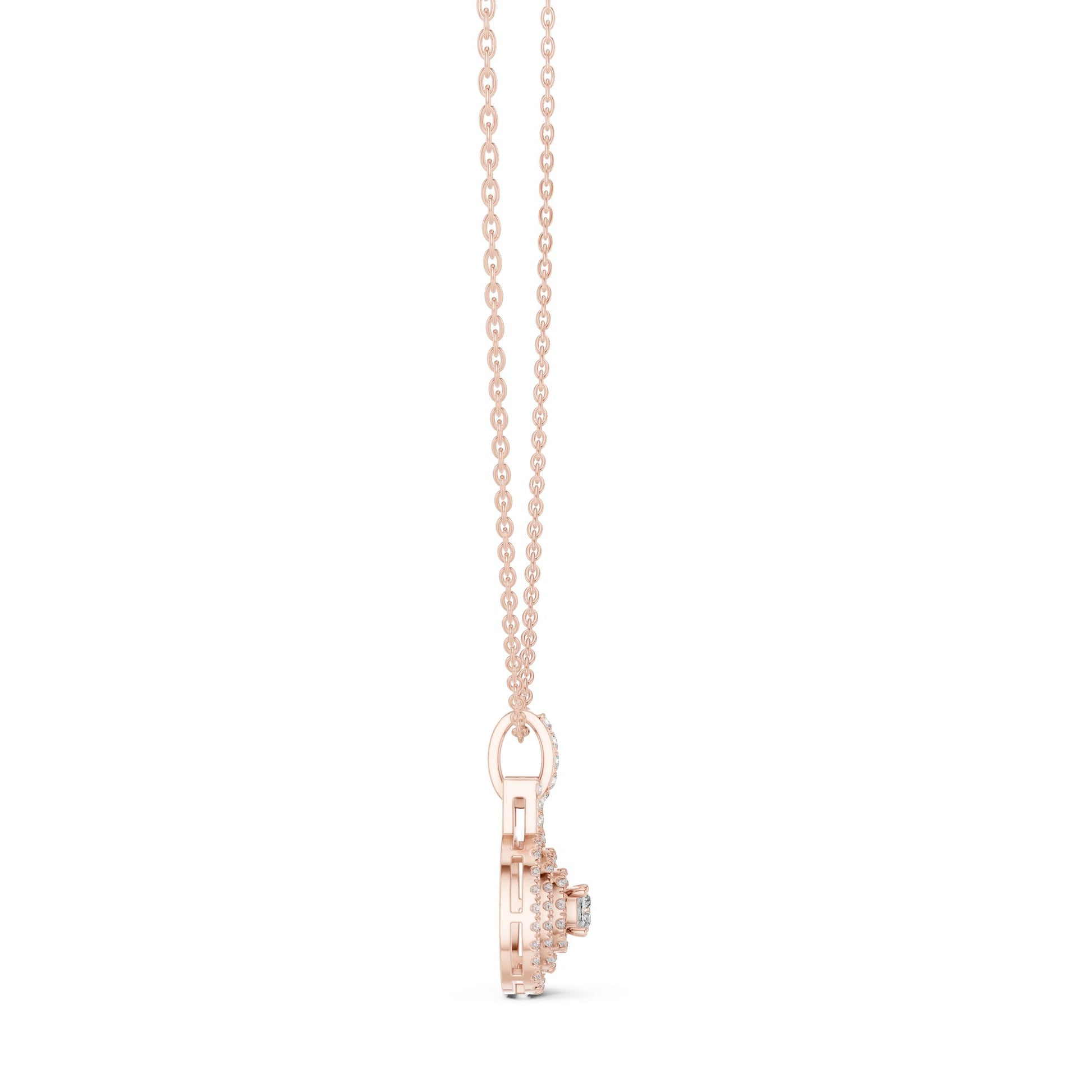 Cushion Lab Grown Diamond Halo Pendant