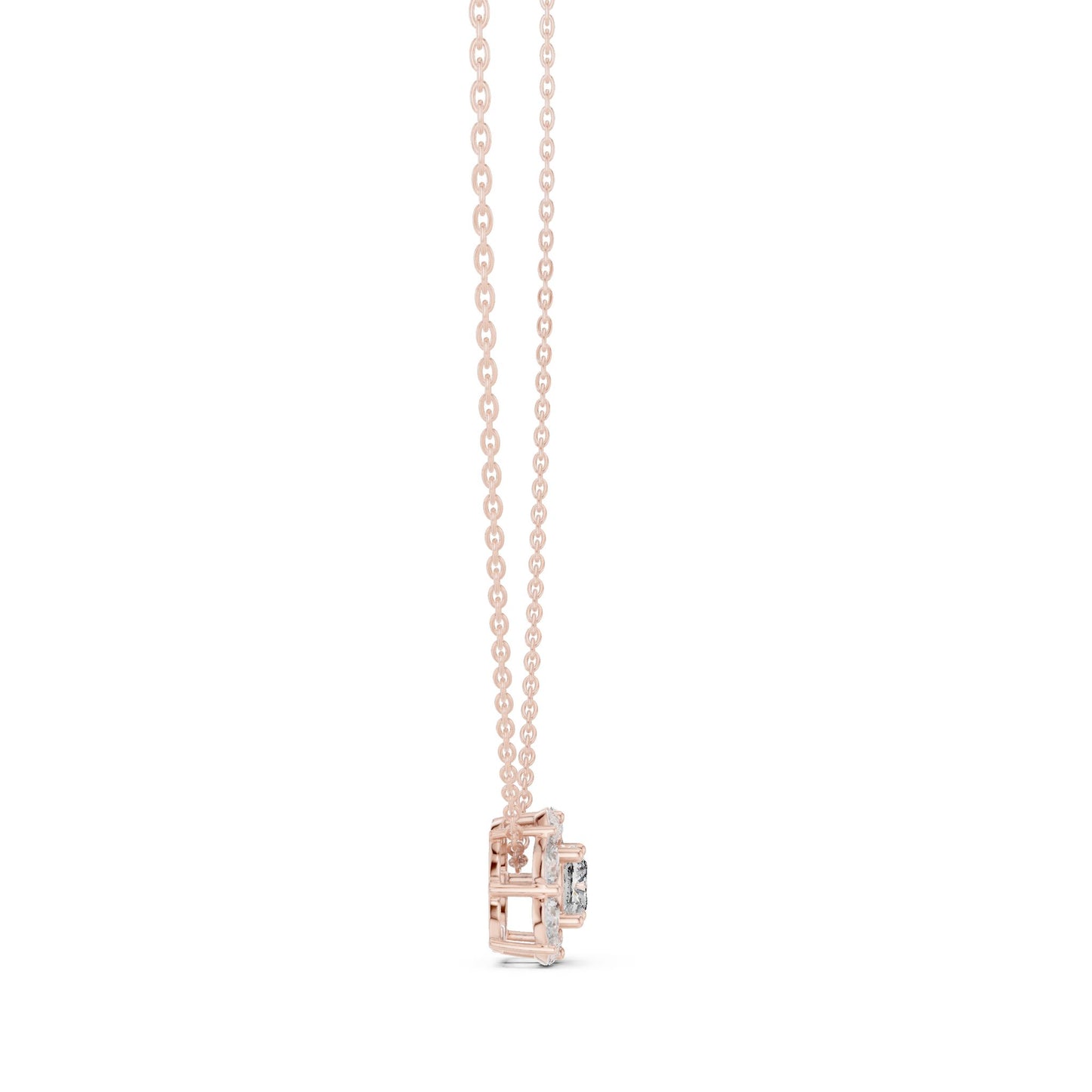 Cushion Lab Grown Diamond Halo Pendant