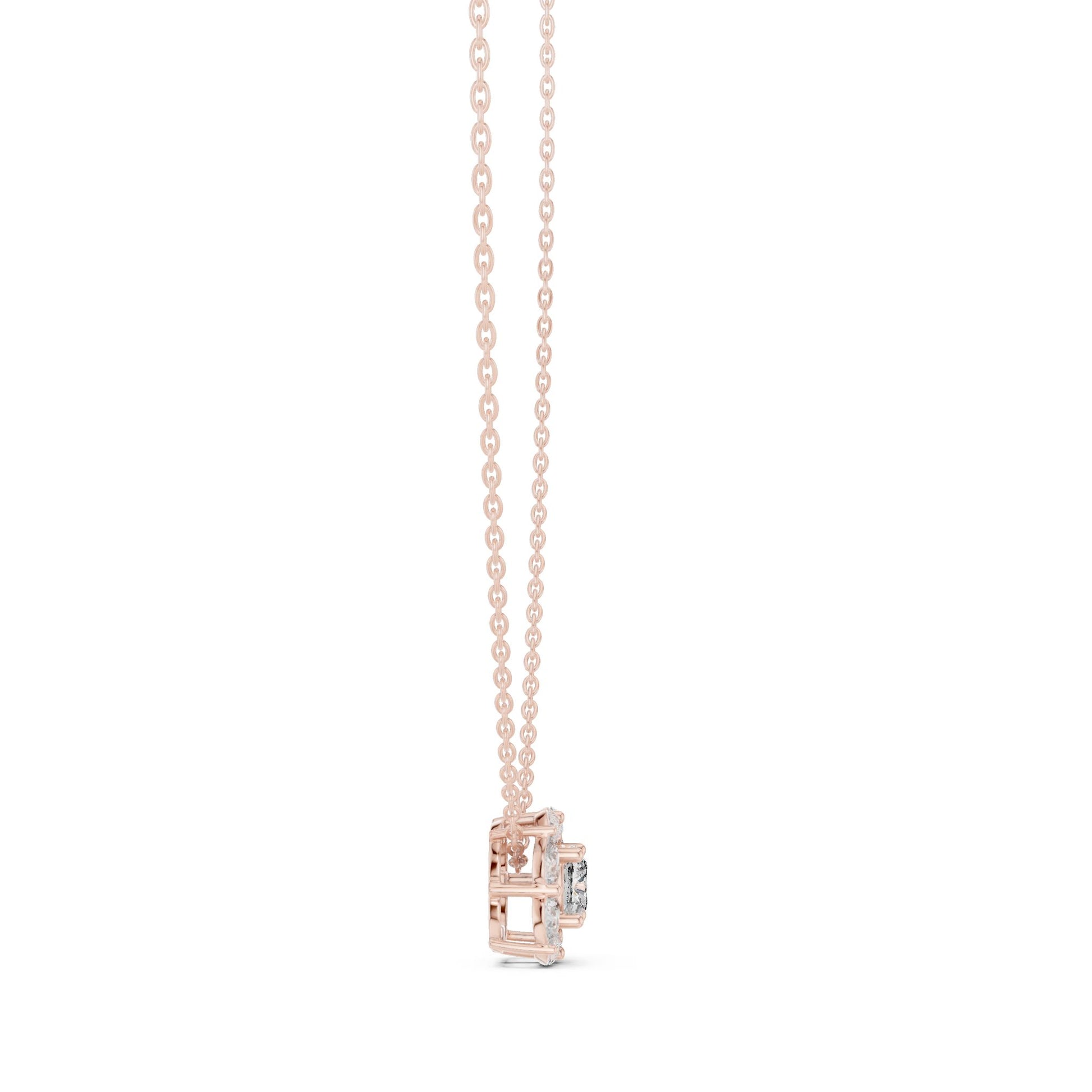 Cushion Lab Grown Diamond Halo Pendant