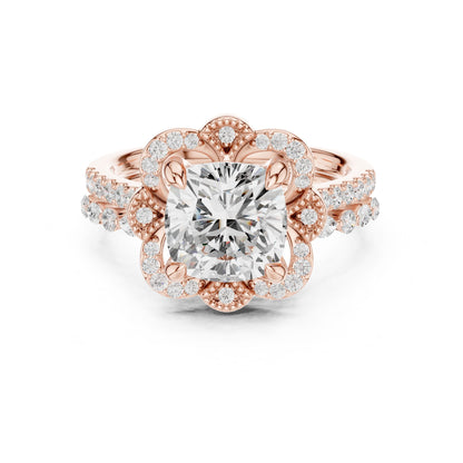 Cushion Lab Grown Diamond Halo Engagement Ring