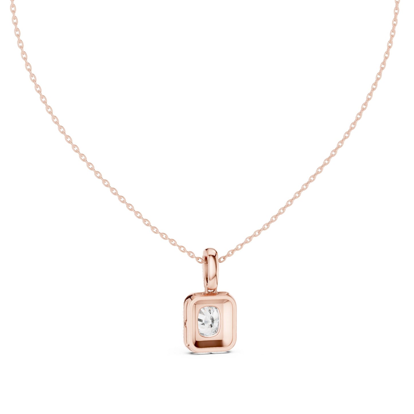 Cushion Lab Grown Diamond Halo Pendant